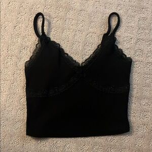 Garage Black Lace Trim Cami Top